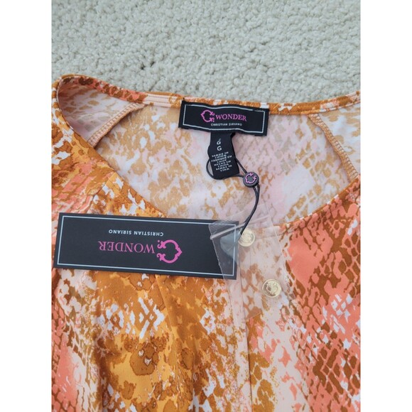 NEW C Wonder By Christian Siriano Python Midi Dress Size Large Hi Low Hem - Picture 10 of 10